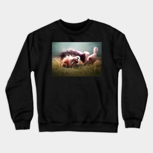 Playful lion lying on his back - adorable Crewneck Sweatshirt